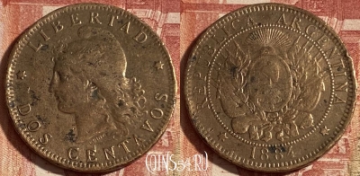 Аргентина 2 сентаво 1894 года, KM# 33, 244p-101 ♛