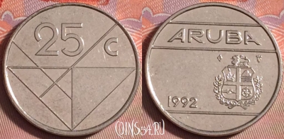 Аруба 25 центов 1992 года, KM# 3, 144j-060