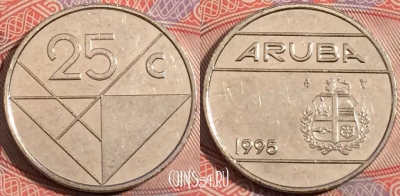 Аруба 25 центов 1995 года, KM# 3, b094-058