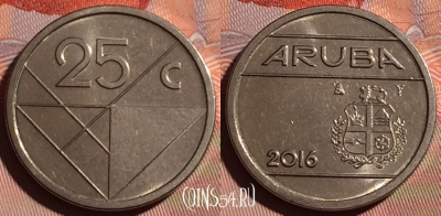 Аруба 25 центов 2016 года, KM# 3, 125c-135