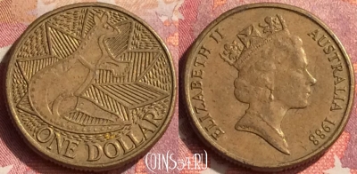 Австралия 1 доллар 1988 года, KM# 100, 302o-090