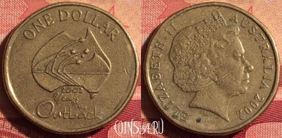 Австралия 1 доллар 2002 года, KM# 600, 231i-007