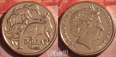 Австралия 1 доллар 2004 года, KM# 489, UNC, 297j-033