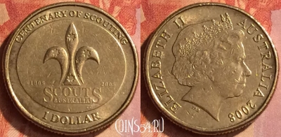 Австралия 1 доллар 2008 года, KM# 1039, 117o-117