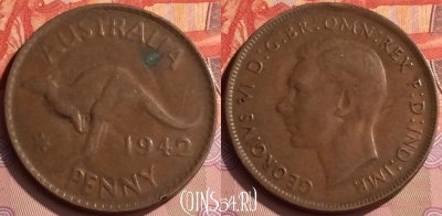Австралия 1 пенни 1942 года, KM# 36, 201n-119
