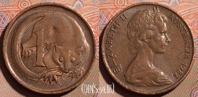 Австралия 1 цент 1982 года, KM# 62, 195b-136 ♛
