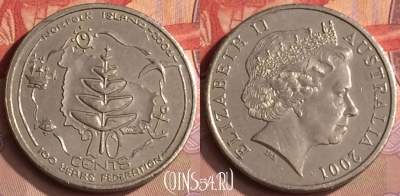 Австралия 20 центов 2001 года, KM# 532, 448-123
