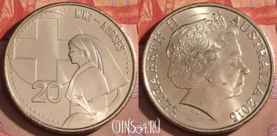 Австралия 20 центов 2015 года, Санитарки, UNC, 095l-052