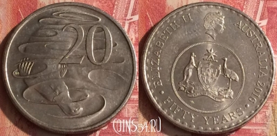 Австралия 20 центов 2016 года, 50th, 454o-112 ♛