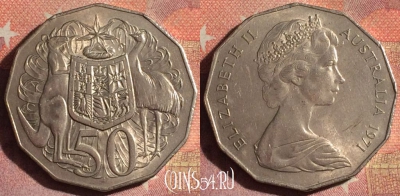 Австралия 50 центов 1971 года, KM# 68, 196i-085 ♛
