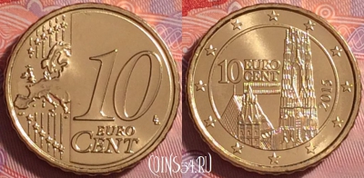 Австрия 10 евроцентов 2015 года, KM# 3139, UNC, 281j-038