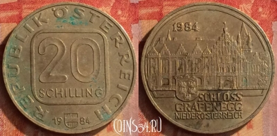 Австрия 20 шиллингов 1984 года, KM# 2965, 165o-108