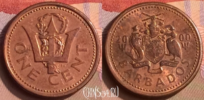 Барбадос 1 цент 2000 года, KM# 10a, 448-049