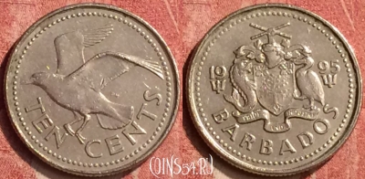 Барбадос 10 центов 1995 года, KM# 12, 409-046
