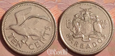 Барбадос 10 центов 1998 года, KM# 12, 359k-118