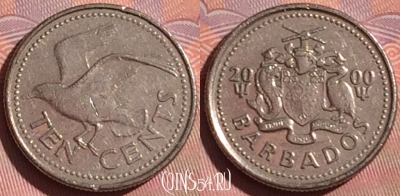 Барбадос 10 центов 2000 года, KM# 12, 057i-080