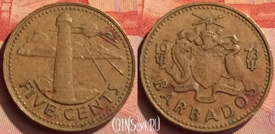 Барбадос 5 центов 1973 года, KM# 11, 249n-065