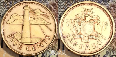 Барбадос 5 центов 2012 года, KM 11a, 112-126