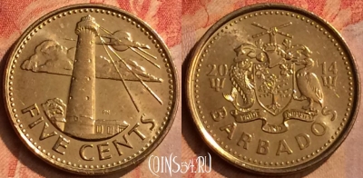 Барбадос 5 центов 2014 года, KM# 11a, 136n-061