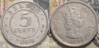 Белиз 5 центов 2000 года, KM# 34a, 118-042