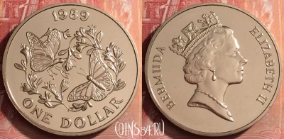 Бермудские Острова 1 доллар 1989 года, KM# 61, 393-147