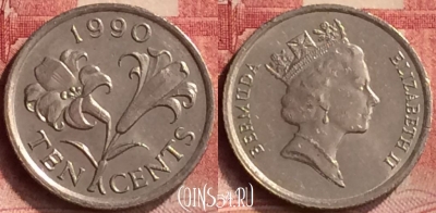 Бермудские Острова 10 центов 1990 года, KM# 46, 199m-108
