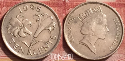 Бермудские Острова 10 центов 1995 года, KM# 46, 151l-118