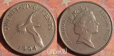 Бермудские Острова 25 центов 1994 года, KM# 47, 173i-068
