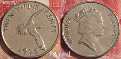 Бермуды 25 центов 1995 года, KM# 47, 071b-121