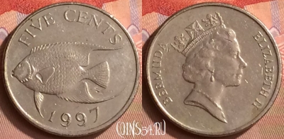 Бермудские Острова 5 центов 1997 года, KM# 45, 411-071