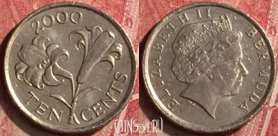 Бермудские Острова 10 центов 2000 года, KM# 109, 184n-020