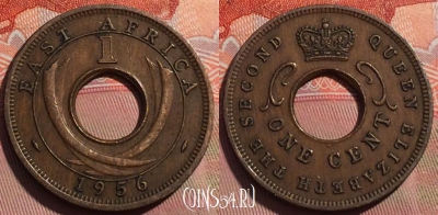 Восточная Африка 1 цент 1956 года H, KM# 35, 246a-091