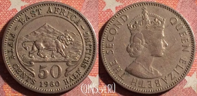 Восточная Африка 50 центов 1960 года, KM# 36, 364-143