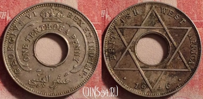 Западная Африка 1/10 пенни 1946 года, KM# 20, 230j-126
