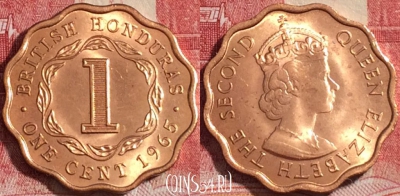Британский Гондурас 1 цент 1965 года, KM# 30, 079c-032