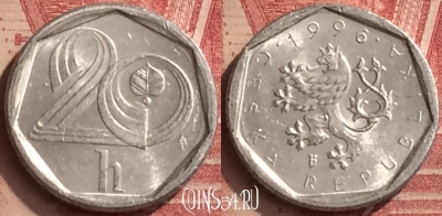 Чехия 20 геллеров 1996 года, KM# 2.1, 059n-122