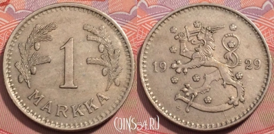 Финляндия 1 марка 1929 года, KM# 30, 242-050