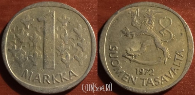 Финляндия 1 марка 1972 года, KM# 49a, 58-023