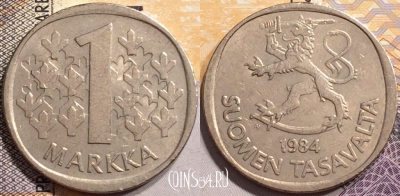 Финляндия 1 марка 1984 года, KM# 49a, 137-116