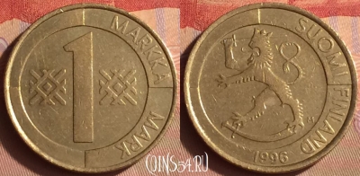 Финляндия 1 марка 1996 года, KM# 76, 431-103
