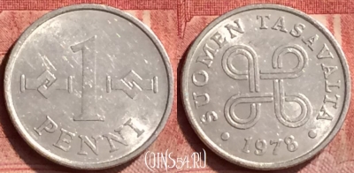 Финляндия 1 пенни 1978 года, KM# 44a, 377l-133