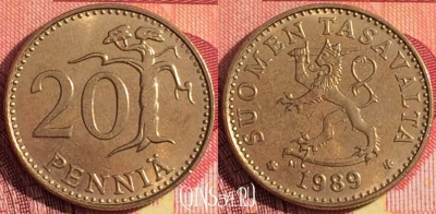 Финляндия 20 пенни 1989 года, KM# 47, 252i-049