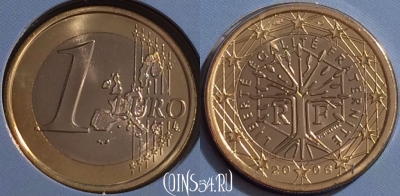 Франция 1 евро 2006 года, KM# 1288, BU, 401n-065 ♛