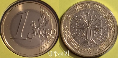 Франция 1 евро 2011 года, KM# 1413, BU, 401n-105 ♛