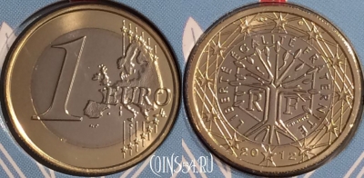 Франция 1 евро 2012 года, KM# 1413, BU, 401n-113 ♛