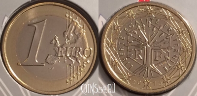 Франция 1 евро 2013 года, KM# 1413, BU, 401n-121 ♛