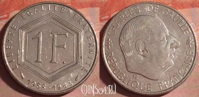 Франция 1 франк 1988 года, KM# 963, 052i-172