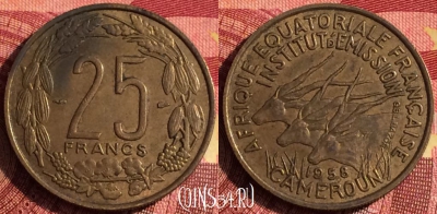 Экваториальная Африка 25 франков 1958 г., KM# 12, 272i-054