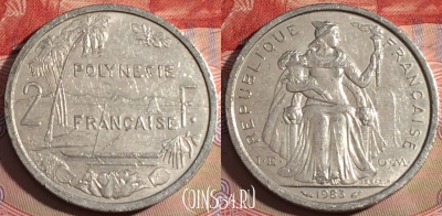 Французская Полинезия 2 франка 1985 г., KM# 10, 219a-093