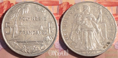 Французская Полинезия 5 франков 2001 г., KM# 12, 091c-005